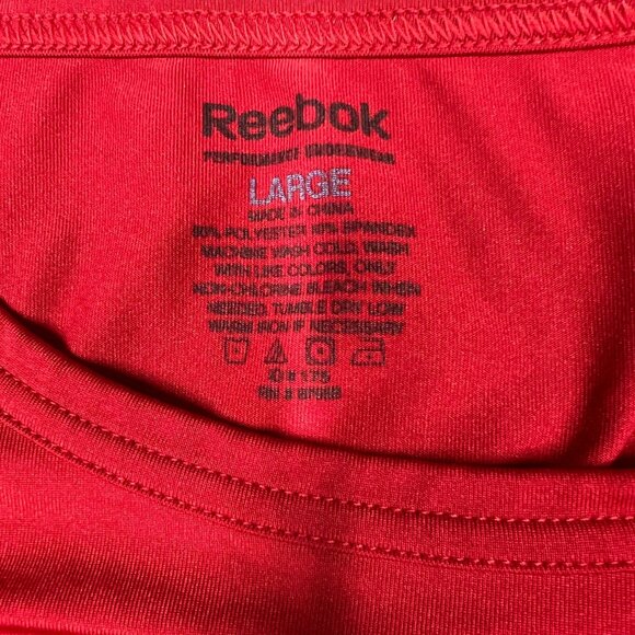 Reebok Mens Large Red Sleeveless Performance Muscle Shirt‎ Workout Gym Pullover - Picture 2 of 6